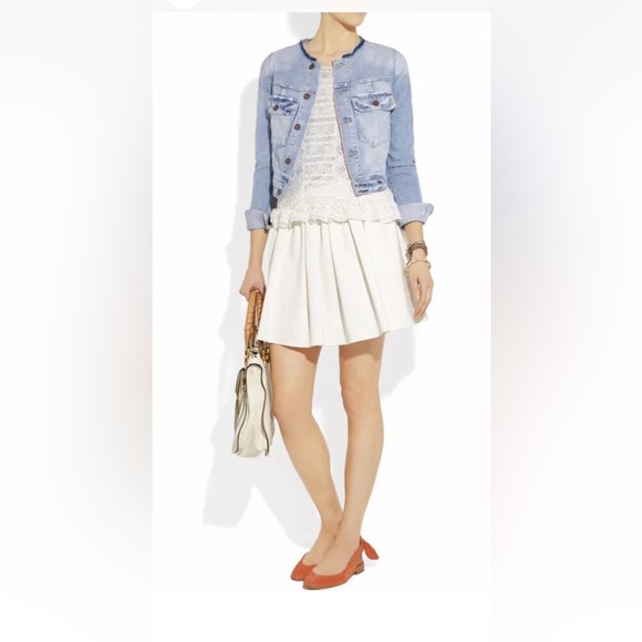 Elizabeth and James SID Distressed Stretch-Denim Jacket ASO Selena Gomez Size M - Picture 6 of 12